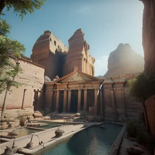 Petra, beautiful, realistic, hyper detailed, unreal engine 5, octane render