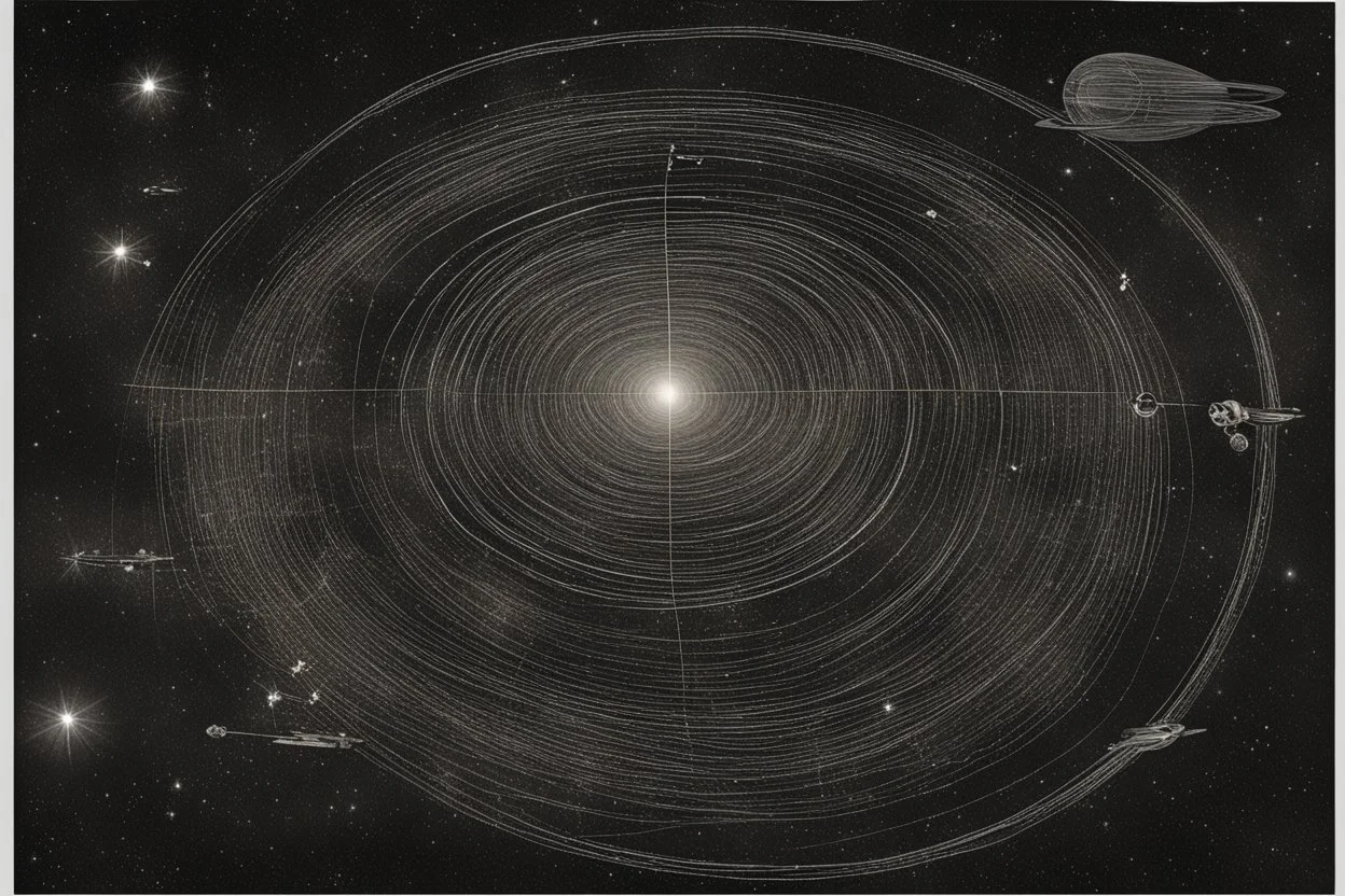 A drawing of the star's journey in space