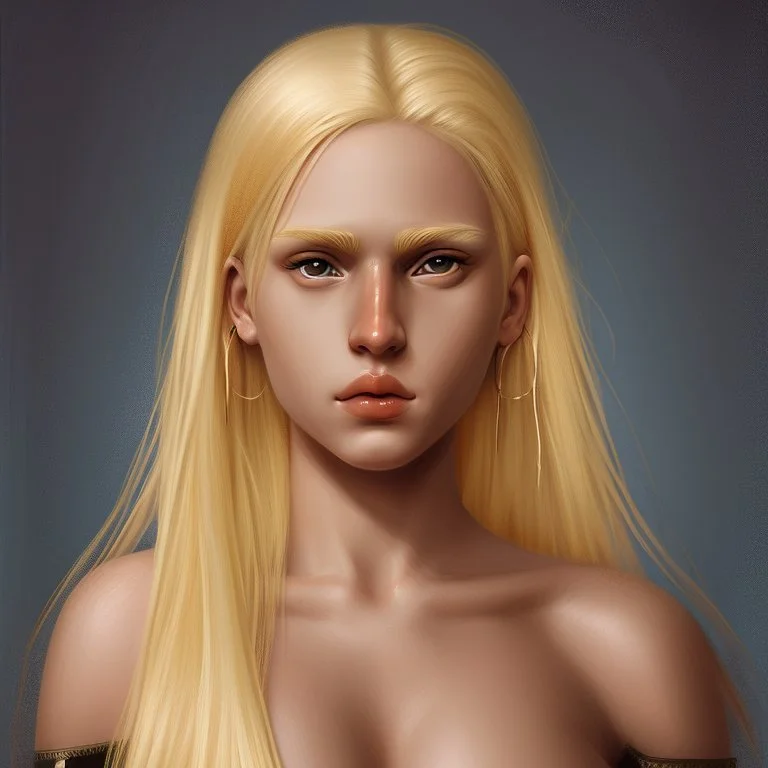 Portrait of a beautiful blonde warrior