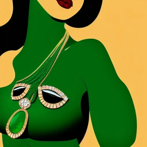 fullbody portrait of beautiful booty young busty atletic amazon woman with big green emerald eyes with big emeralds necklace by Anthony Devas 8k