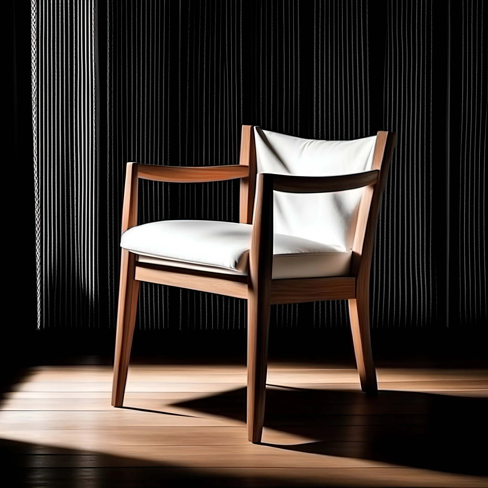 wooden chair and white fabric