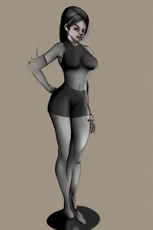 Portrait lady, full body shot, full-color long shot Comiccore