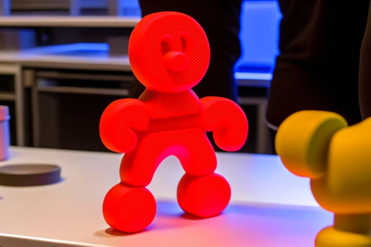 gingerbread man being 3d printed