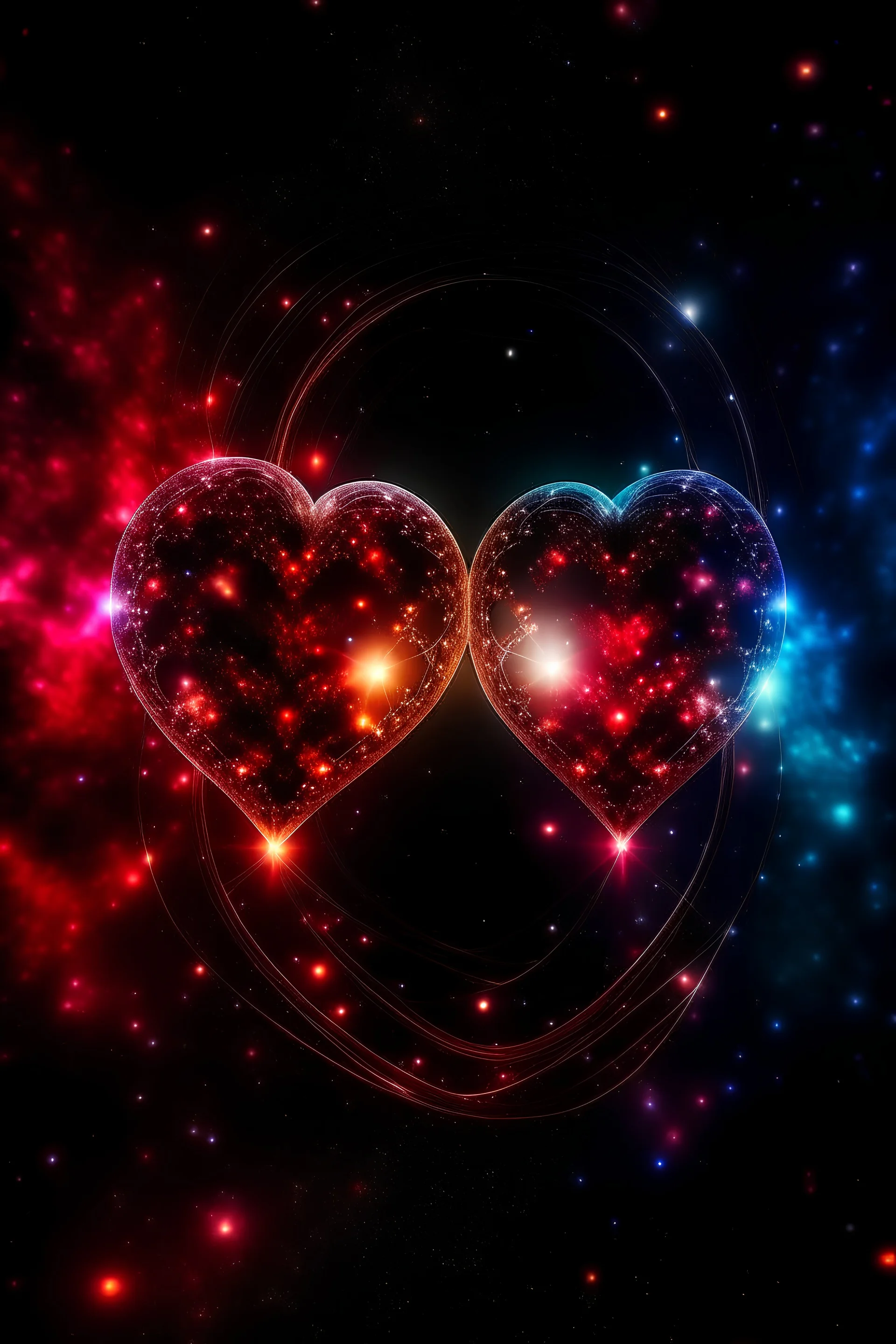 UNIVERSO CON CORAZONES ENAMORADOS