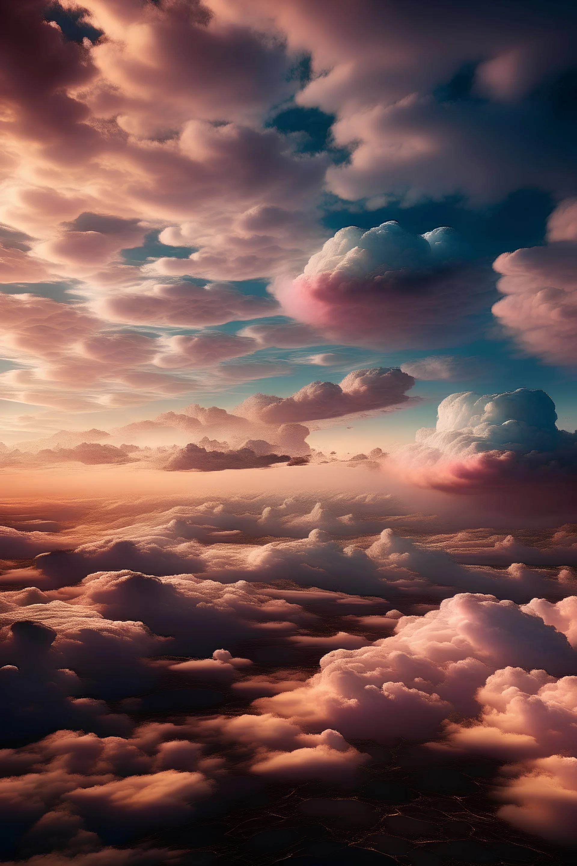 Intricate dreamy clouds in a surreal sky
