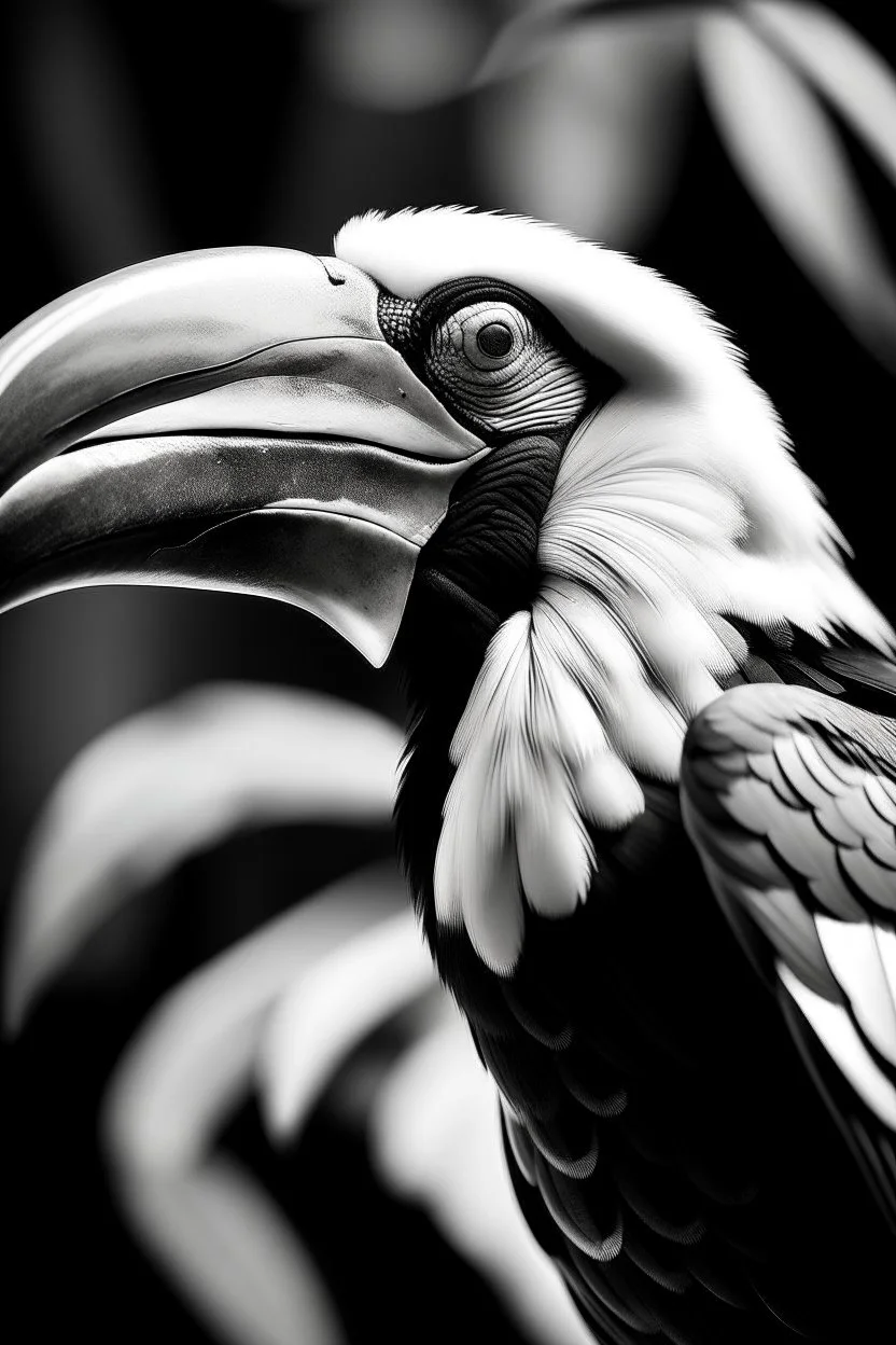 full hornbill fly black and white