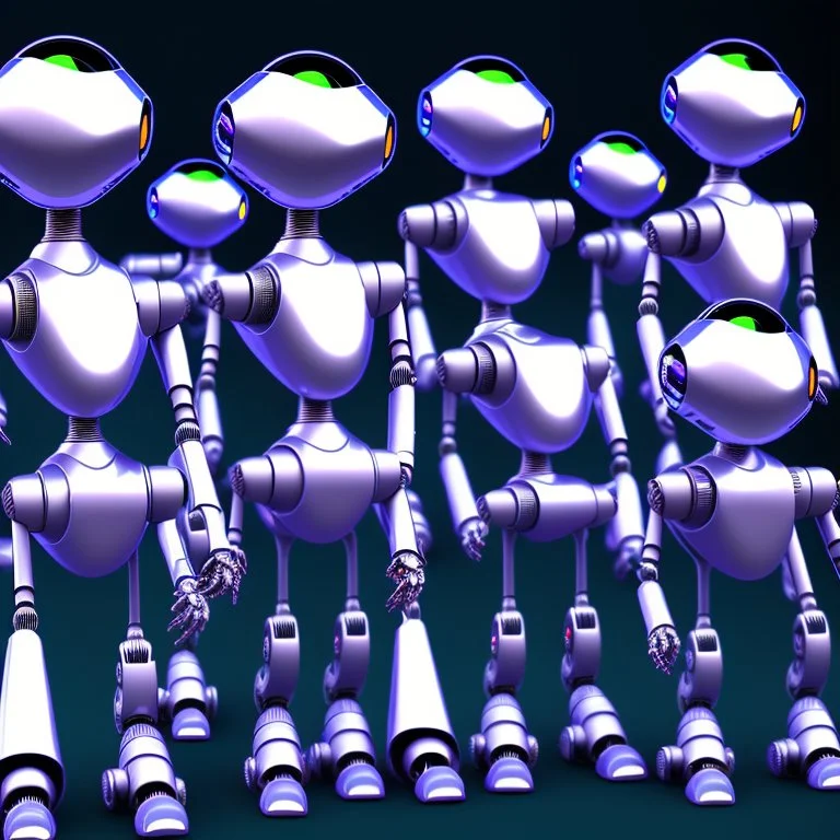 Group of robots singing