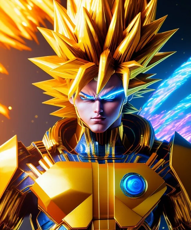 Goku, metal golden armor, defined muscles, shirtless, soft light atmosphere, light effect，vaporwave colorful, concept art, smooth, extremely sharp detail, finely tuned detail, ultra high definition, 8 k, unreal engine 5, ultra sharp focus