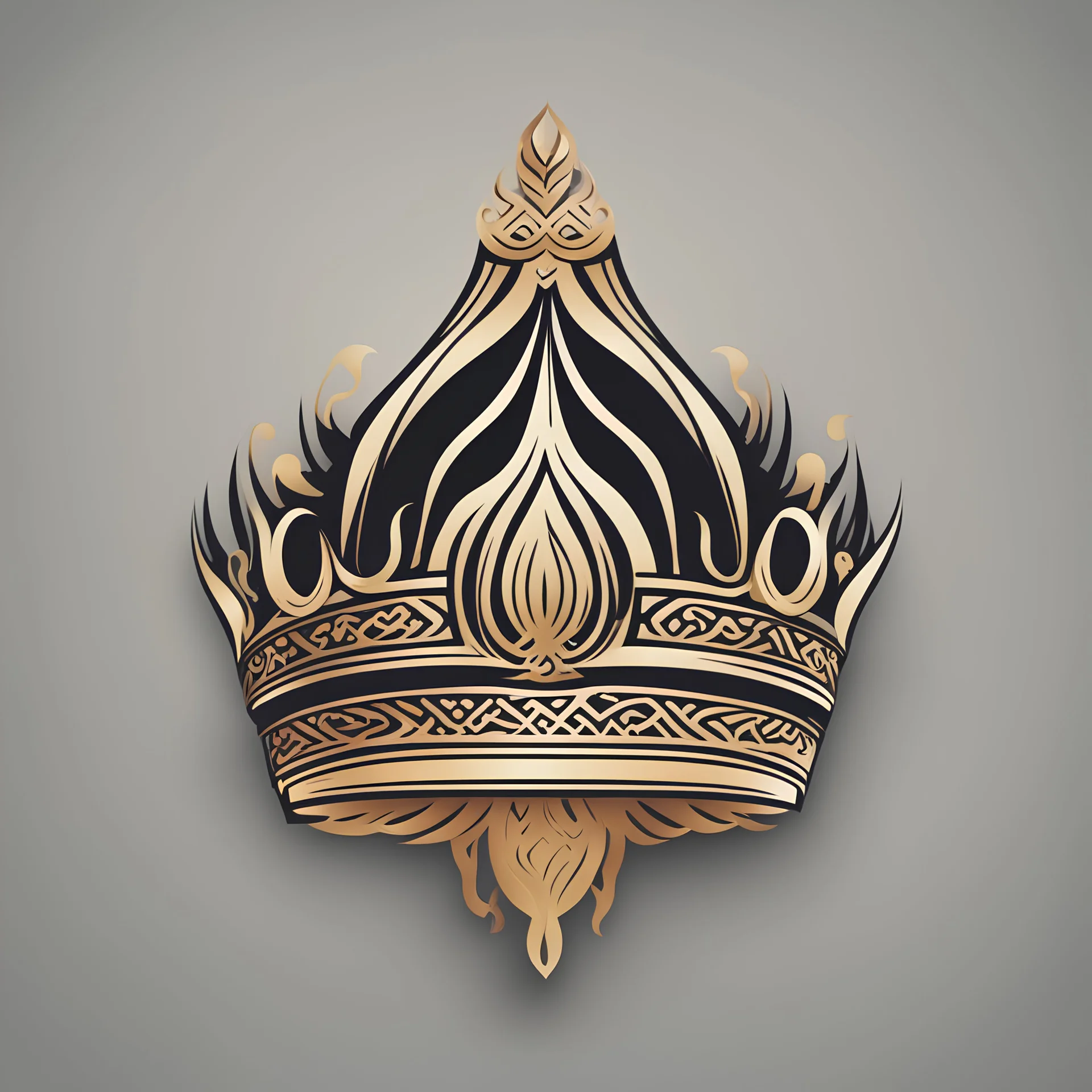 Logo design of an Iranian Achaemenid crown (vector and minimal)