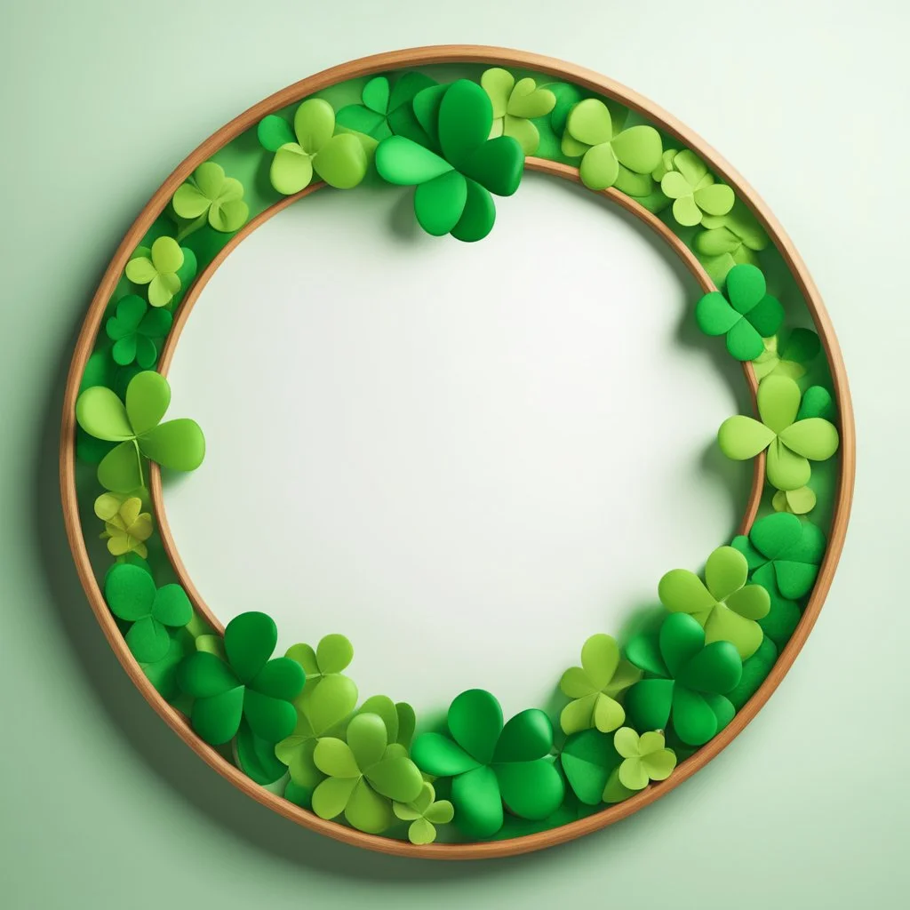 Round frame for St. Patrick's Day on a light background