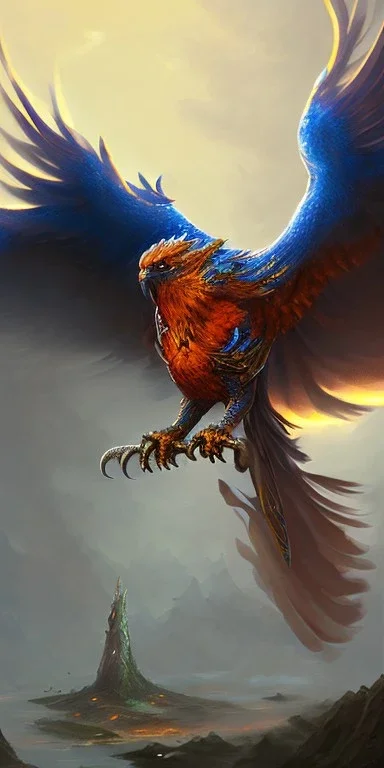 blue armored phoenix