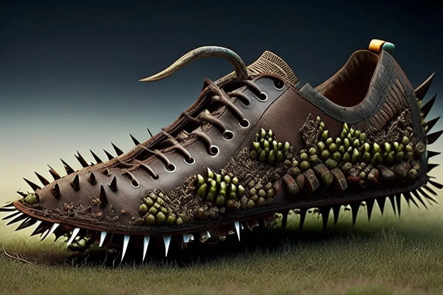 footwear with hundreds of unique rear and front teeth planted on the sole