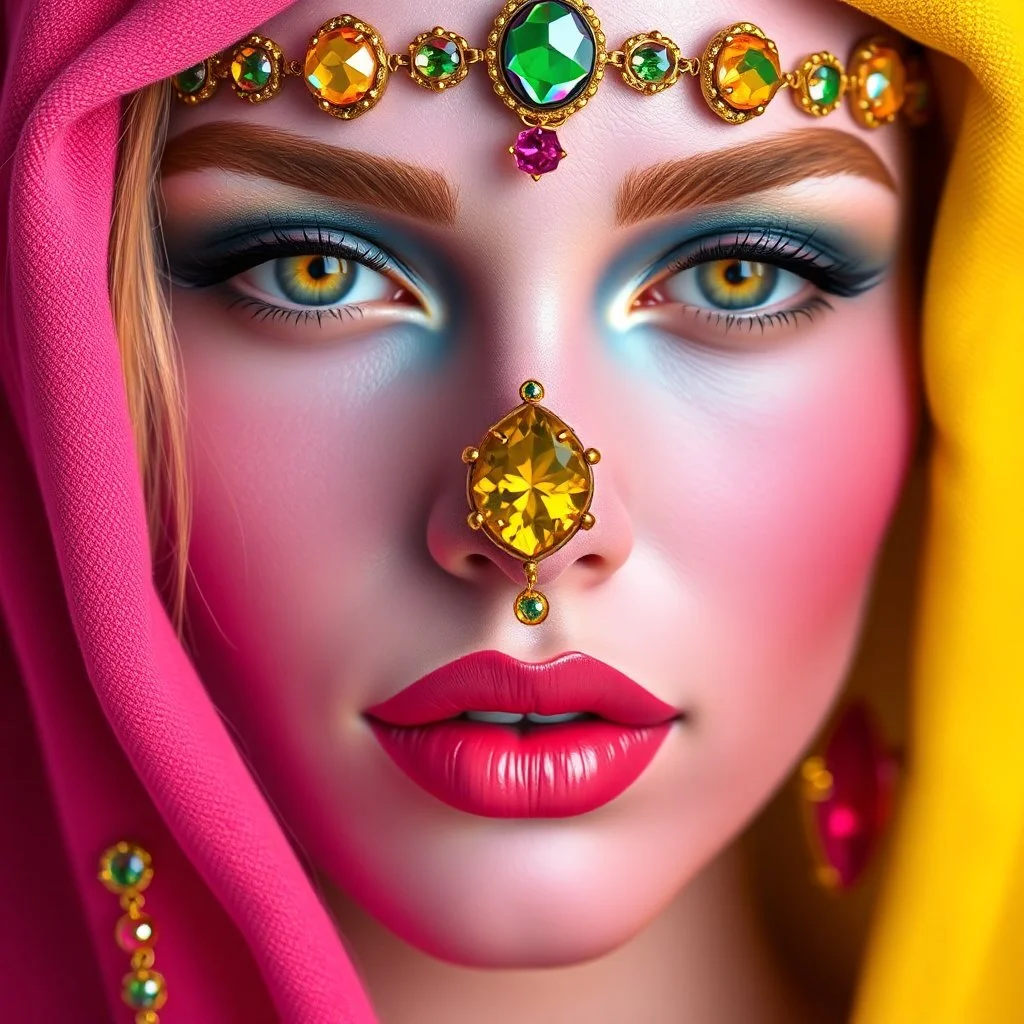 A face, jewel tomes color