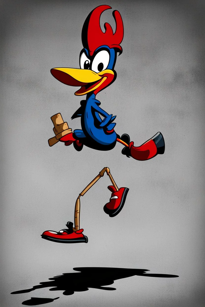 Woody woodpecker on his way to the gallows