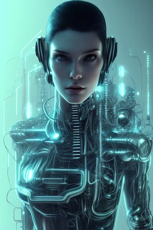 cyberpunk, glass head, women, portrai, open mouth, perfect skin, tron, cyborg , perfekt, real, dream, hr giger