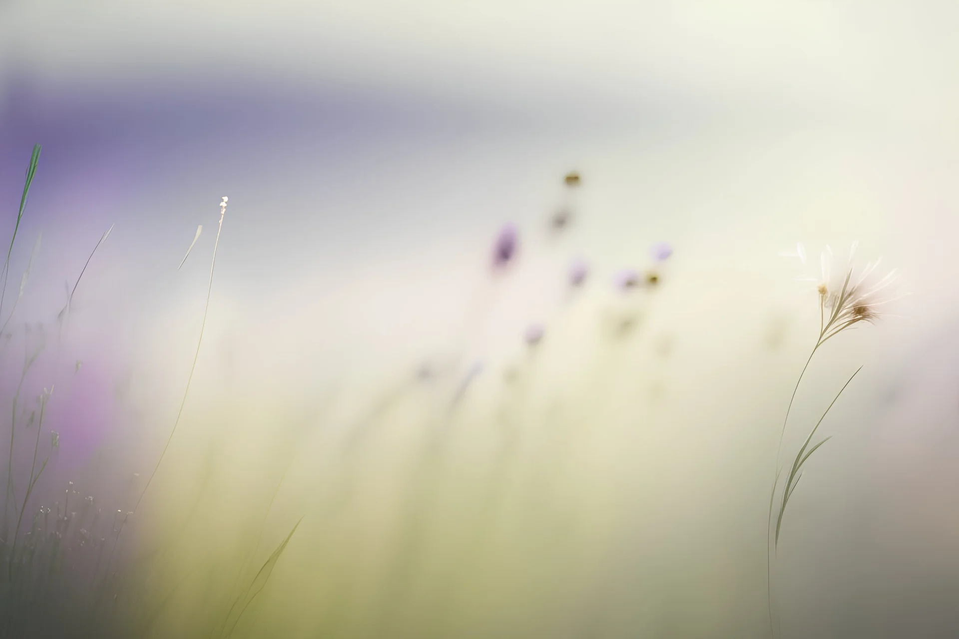 Wildflower Meadow, smooth gradient color transition, evoking serenity. Background photography, close-up, blurred effect, gradient harmony, visual tranquility, airy lightness, gentle shifts, minimalist appeal