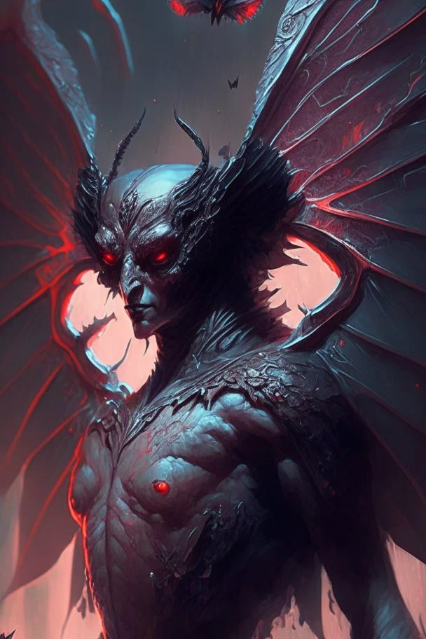 Mothman demon ,sci - fi, fantasy, intricate, elegant, highly detailed, digital painting, artstation, concept art, smooth, sharp focus, illustration, art by artgerm and greg rutkowski