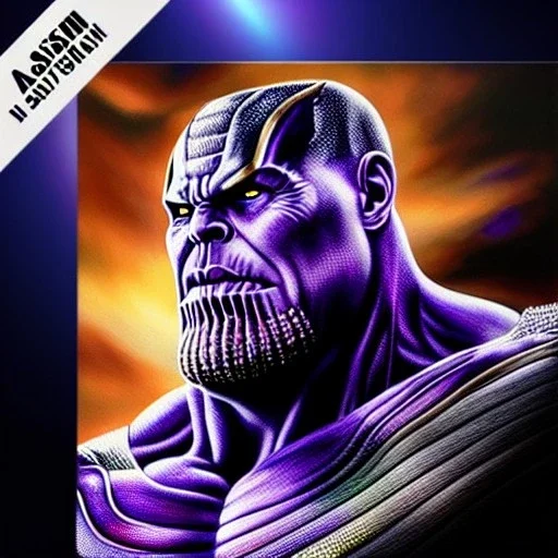Ultra detailed fullbody Portrait in oil on canvas of Thanos with asgardian armor ,extremely detailed digital painting, extremely detailed face,crystal clear eyes, mystical colors ,perfectly centered image, perfect composition, rim light, beautiful lighting,masterpiece,8k, stunning scene, raytracing, anatomically correct, in the style of Steve Jung and robert e howard and Wizyakuza and Ohrai Noriyoshi and Simon Bisley and uncannyknack.