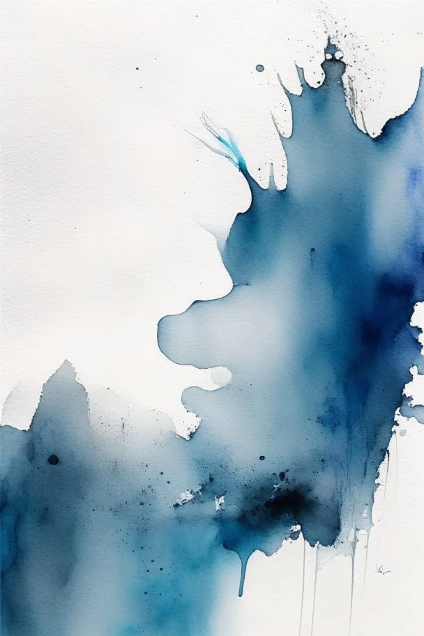Abstract wet watercolour, grey blue