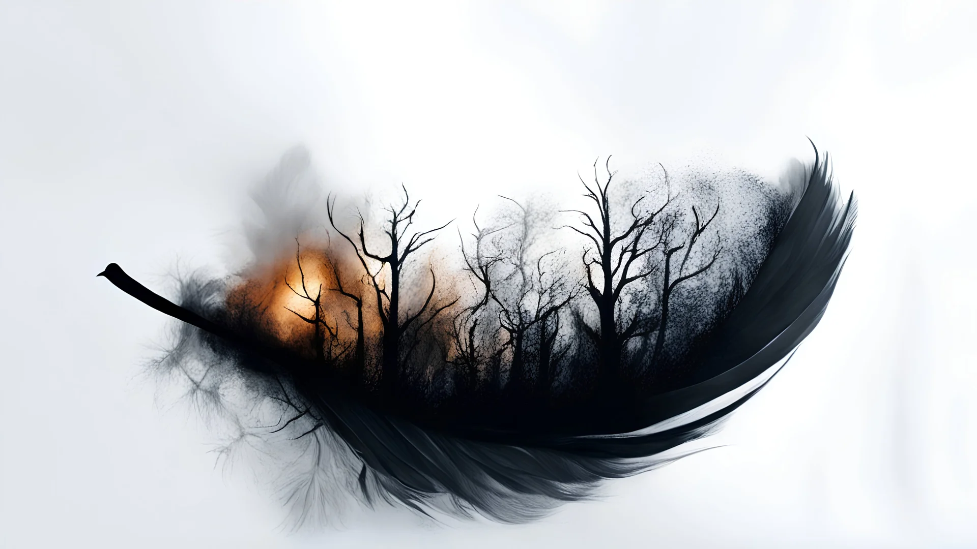 Black feather art