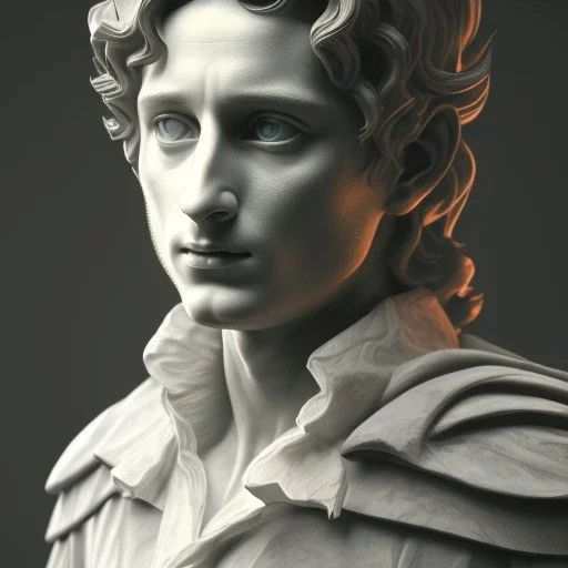 White Sculpture frodo, Rome style sculpture, full body, fresco background, hyper realistic, 8k,