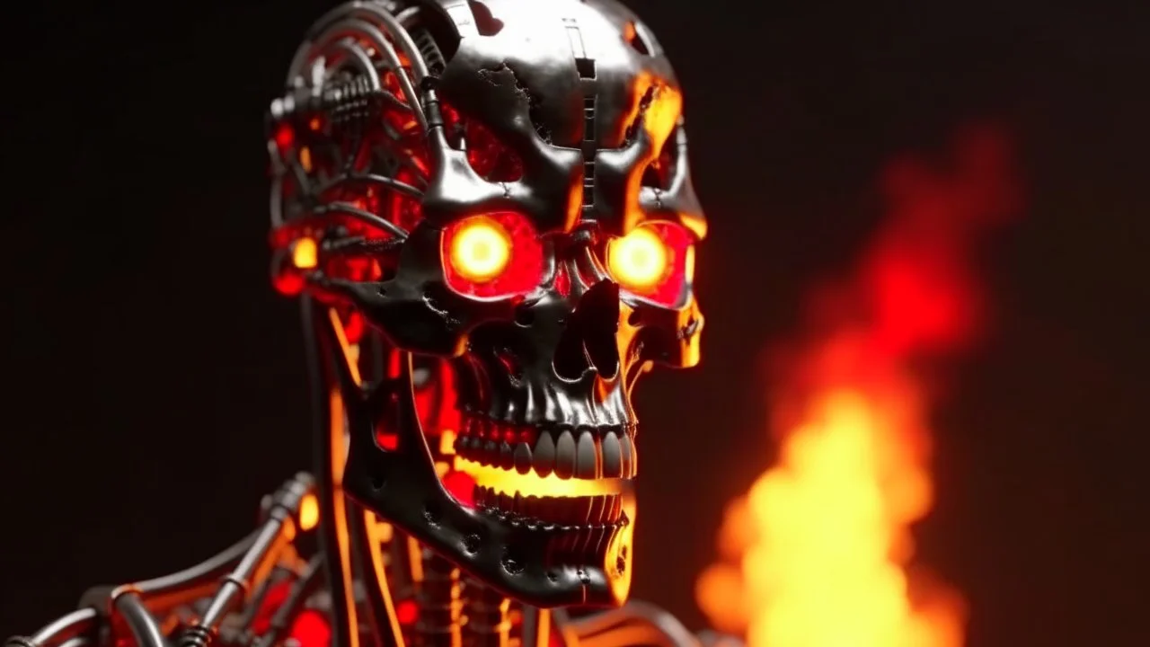 4K. REALISTIC FULL DETAILS. EMISSION DE RADIO HARDROCK FIRESTARTER ANIMEE PAR UN TERMINATOR