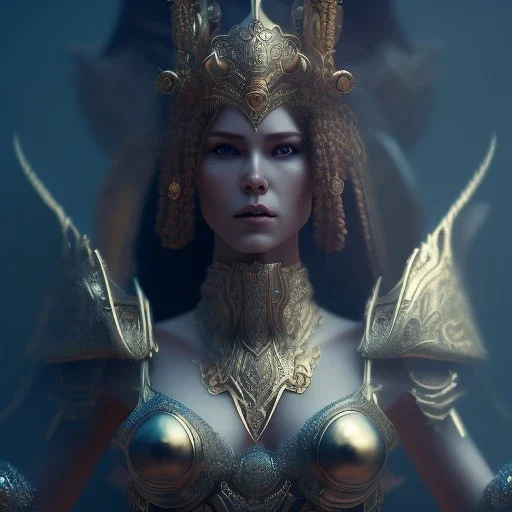 badass female goddess of war, very beautiful figure,tilt shift blur, wearing detailed,armor,object shadow,extraordinary, sharp focus,macro lens,intricate filigree metal design, full body portrait, cinematic, unreal engine 5, 8k, hyper realistic. Volumetric lighting, unreal engine 5 ,hyper elegant,hyperphotorealistic, epic composition,cinematic lighting, hyperphotomaximalist, masterpiece,epic composition, ,Glim lighting