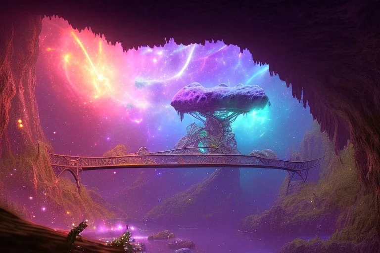 cave exploration glow galaxy twigs bridge