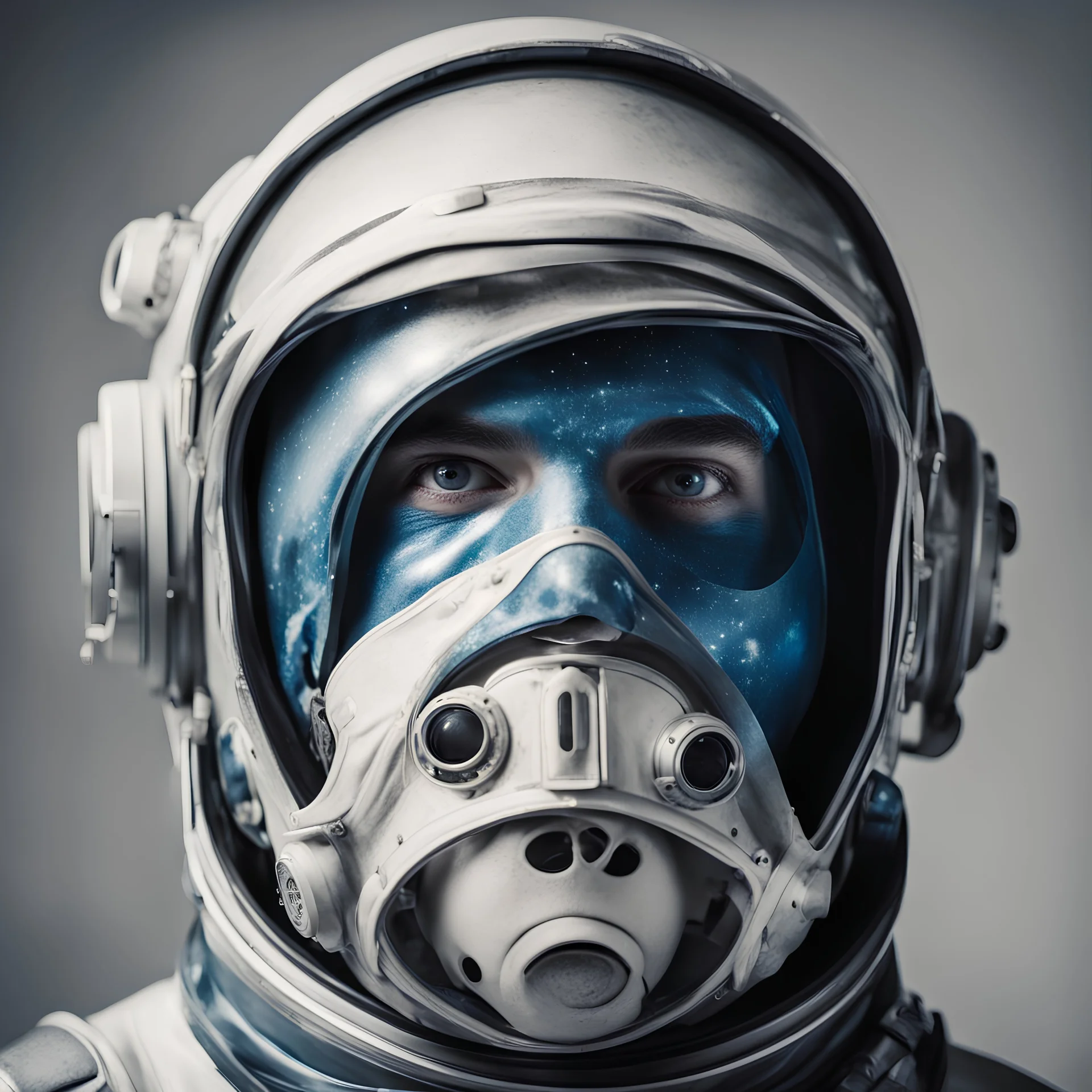 man with full face mask, spaceman