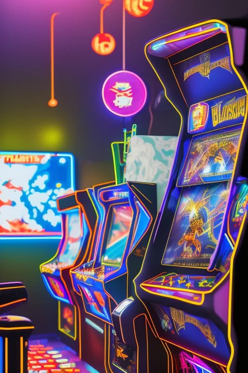 a millineal teenage boy is playing video arcade games, bright colored clothes from the 90s, hairstyles of that time, comic style