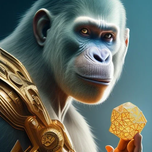 ape yoga master , maze background , levitated lab equipment, 4k, Highly Detailed, Masterpiece, perfect eyes, Digital Illustration, Cinematic Lighting, Realistic, Sharp Focus, Centered, Beautifully Lit, Bioluminescent by Stanley Artgerm Lau