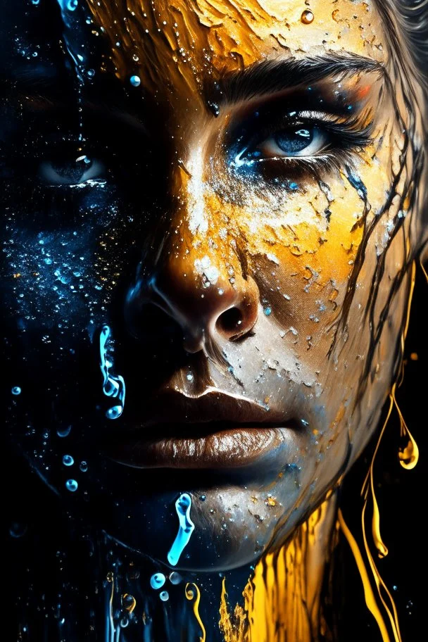 Finland. Ultra-detailed Artwork, Gorgeous face with detail, Water Splashes, Colored Splashes, Fire and Ice, Splashes, Black Ink, Melting Liquid, Dreamy, Radiant, Shimmer, Shadows, Oil On Canvas, Brush Strokes, Smooth, Ultra-high resolution, 8k, Unreal Engine 5, Ultra-sharp Focus, Complex Artistic Masterpiece, Golden Ratio, Highly detailed, Vivid, Cinematic rendering of characters, Ultra-high quality model