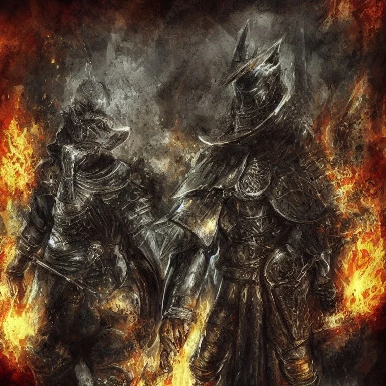 picaso style, dark souls, Darksoul, kinght