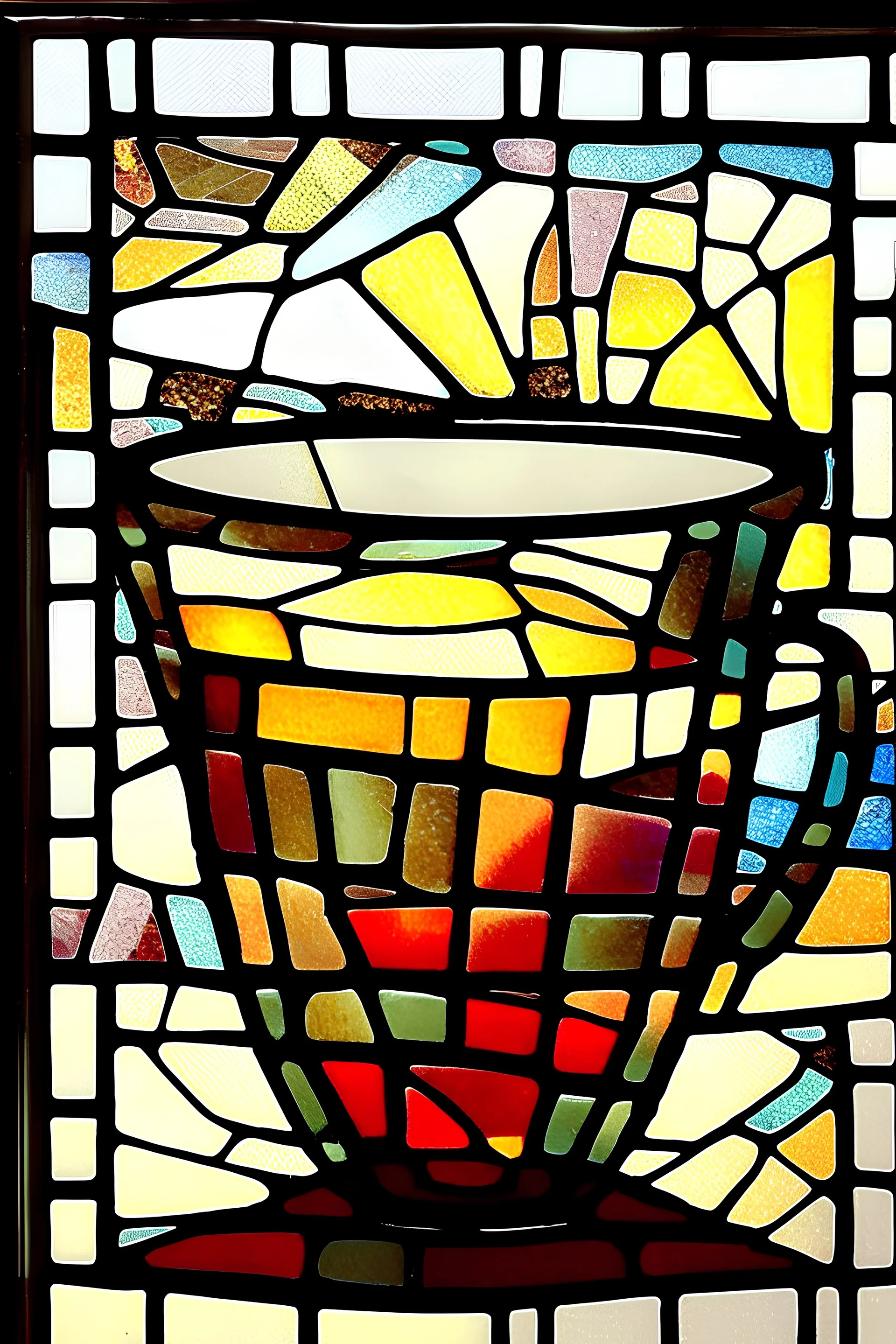 stained glass with coffee cup image--ar 2000:1763 --tile