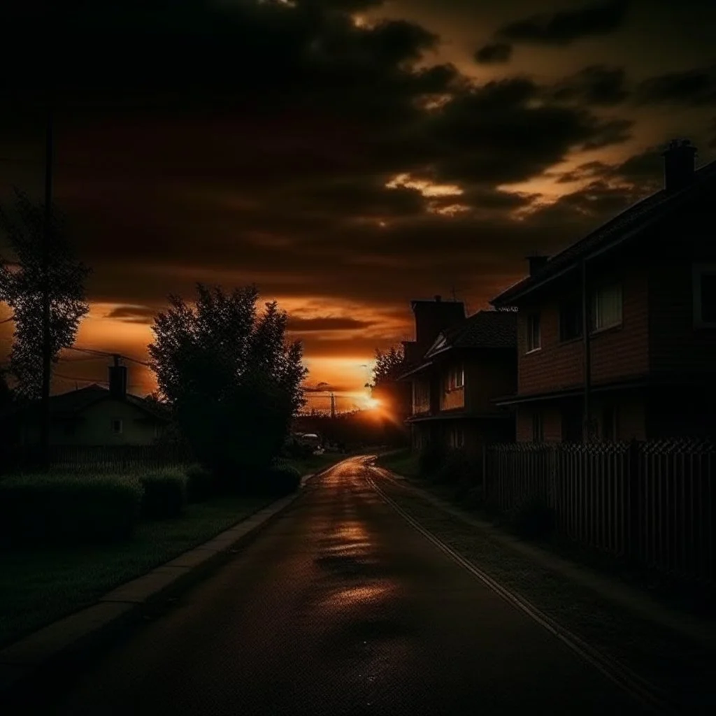 leaving home photo quality dark sunset mood