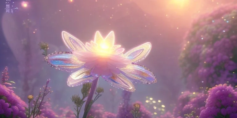 crystal subtle flower in a galactic ambiance beautiful fairy, transparent, delicate colors, in the foreground, full of details, smooth，soft light atmosphere, light effect，vaporwave colorful, concept art, smooth, extremely sharp detail, finely tuned detail, ultra high definition, 8 k, unreal engine 5, ultra sharp focus