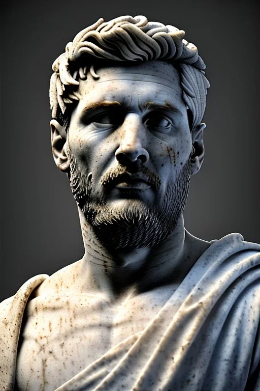 Ultra Realistic image, Roman sculpture, white marble material, Lionel Messi, gold Laurel leaves wreath, renaissance ornaments, chisel style, waist up portrait, epic, celestial, cinematic lighting, God light, god rays, 4k resolution, smooth details, ornate details, soft lighting, unreal engine 5, marble background.