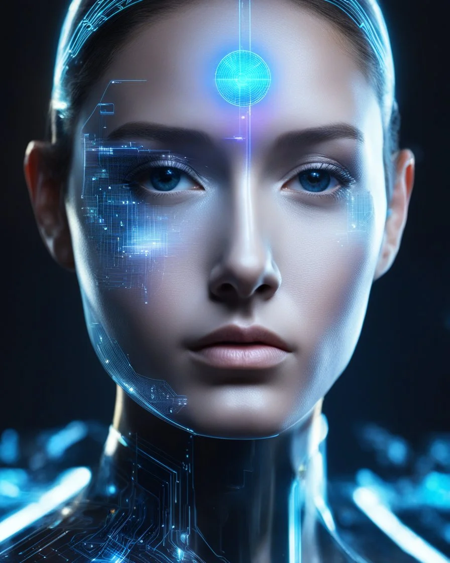 face interface in holograms technology digital