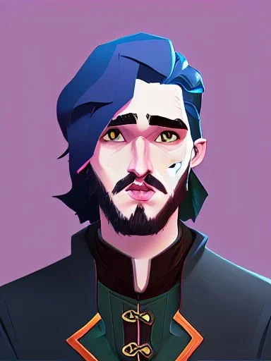 Portrait of a 30 year old strange gay wizard like John Snow