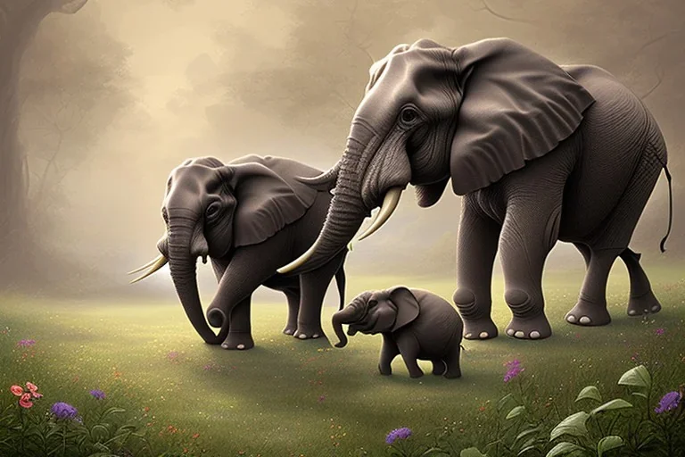 flower blossom and elephant