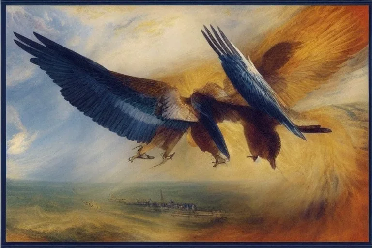 The boardgame Wingspan painted by William Turner