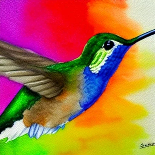 hummingbird watercolor