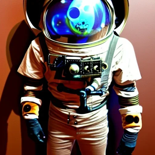 evil astronaut with a steampunk theme