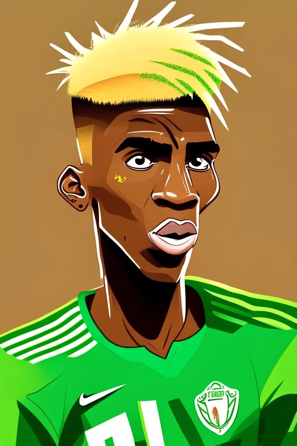 Victor Osimhen Nigerian football player , cartoon 2d