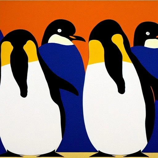 portrait of penguins picasso style