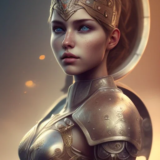 portrait of a warrior with godddes beautiful girl themed armour, extremely detailed, UHD, 8k,macro lens, perfect position,hyperphotorealistic, unreal engine 5, octane render