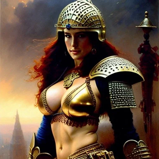 portrait 'beautiful Sexy Extra busty RedSonja naked ',ancient metal armor and Helmet ,painting by gaston bussiere, greg rutkowski, yoji shinkawa, yoshitaka amano, tsutomu nihei, donato giancola, tim hildebrandt, oil on canvas, cinematic composition, extreme detail,fit full head inside picture,32k