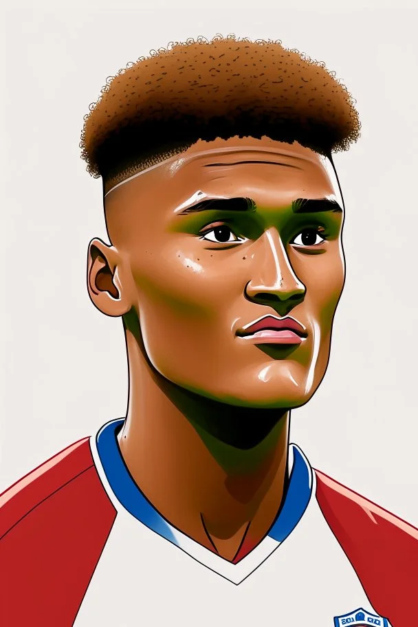 Ollie Watkins English football player ,cartoon 2d