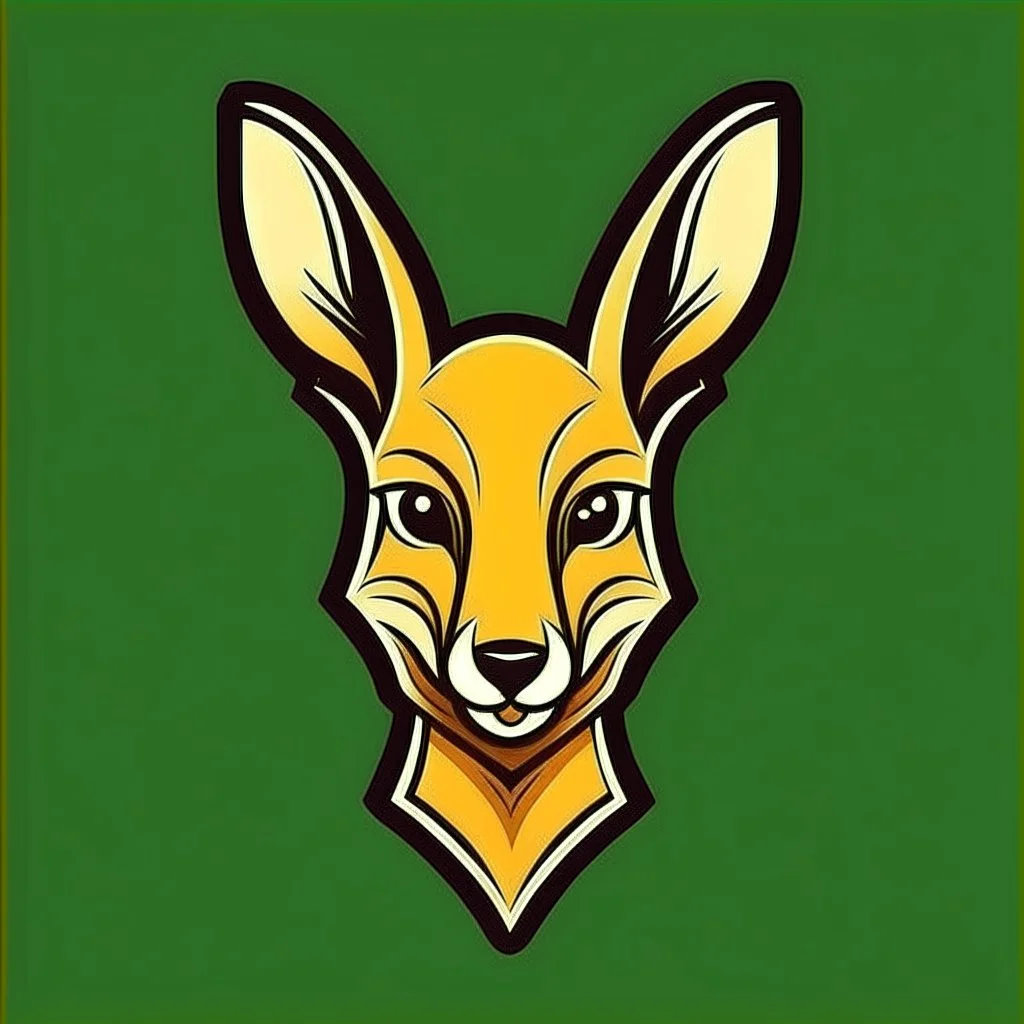 Kangaroo Mascot Logo in the style of 1997 pop culture, Fancy, Professional, Hotel Logo.