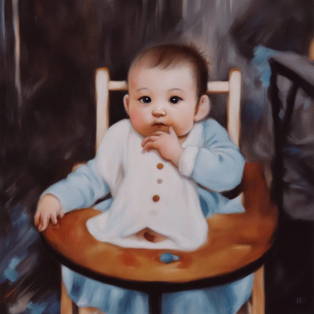 a baby in a fantasy card illustration, manga style